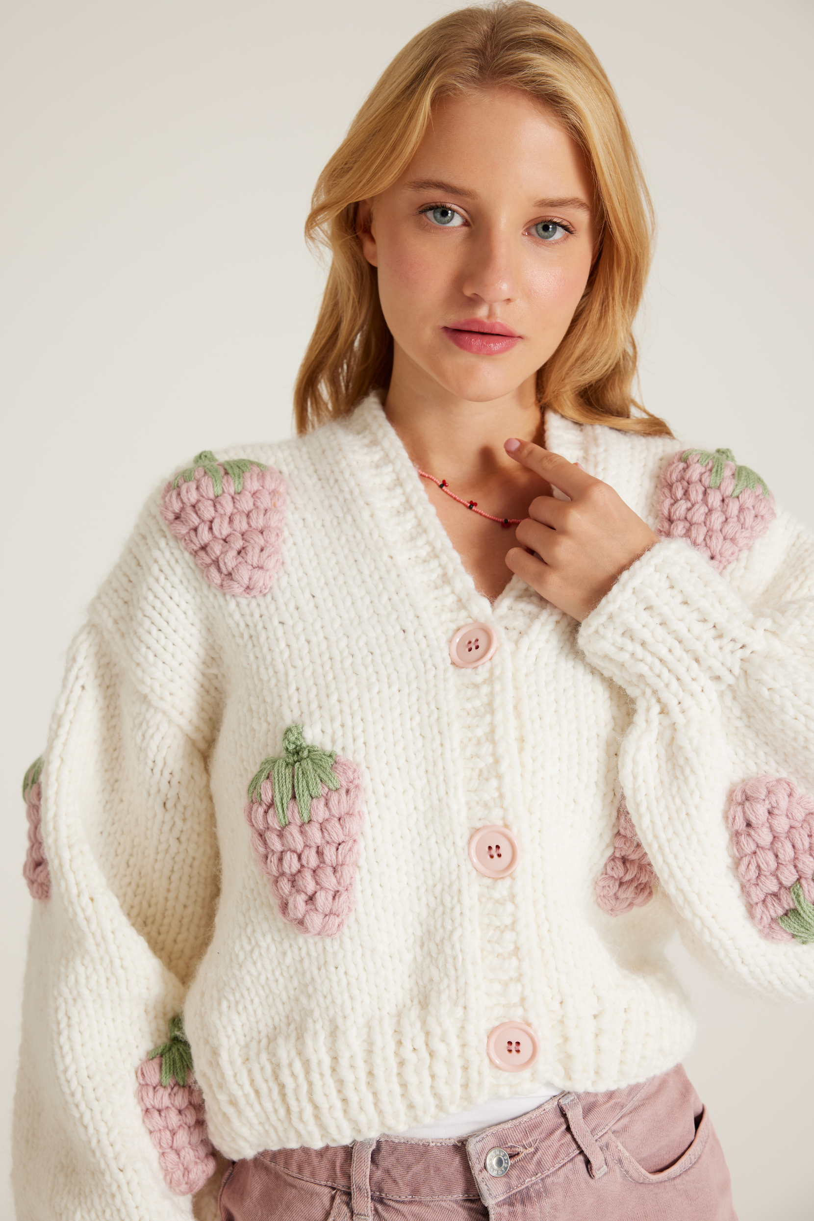 Pink Strawberry Cardigan