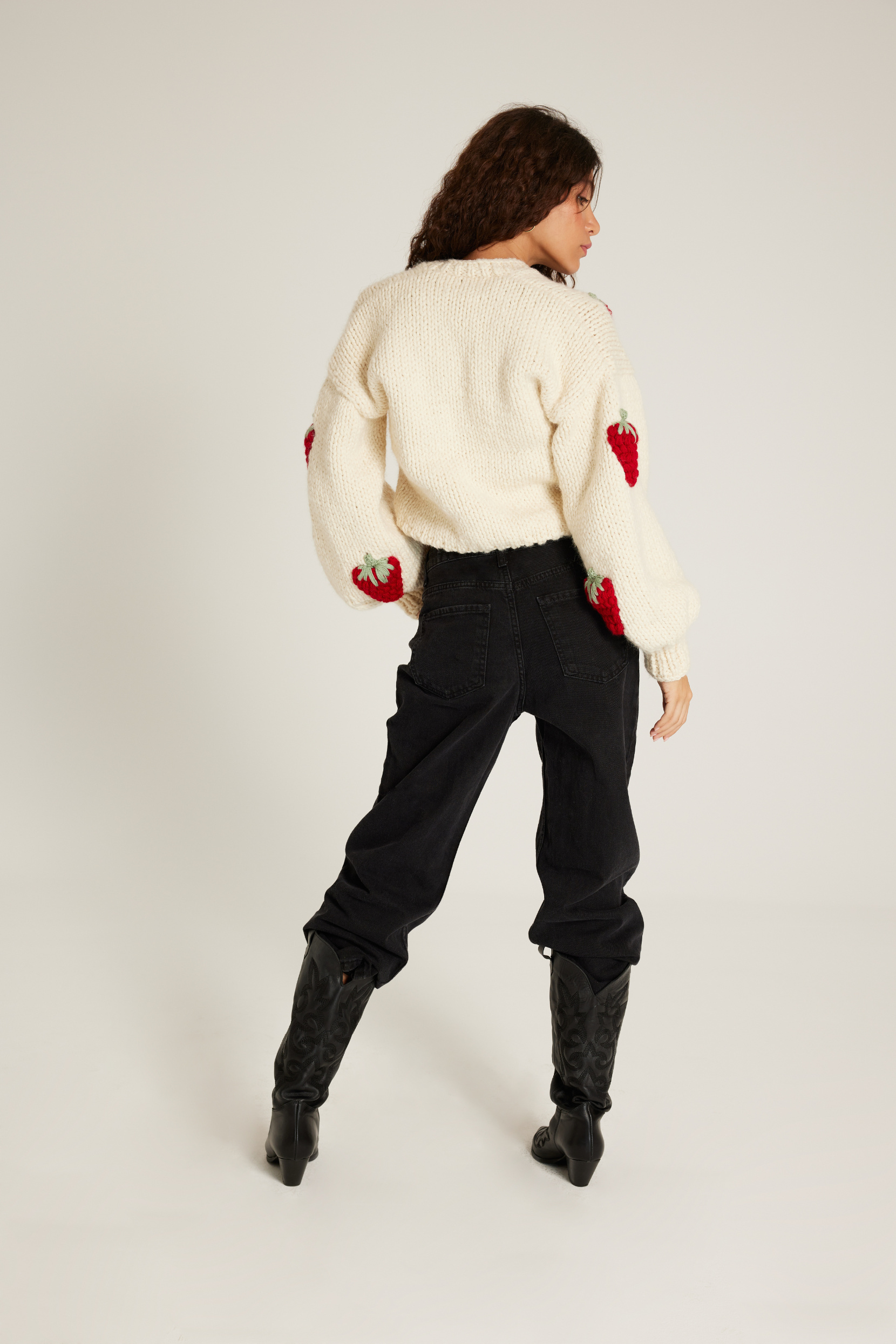 Red 3D Strawberry Cardigan