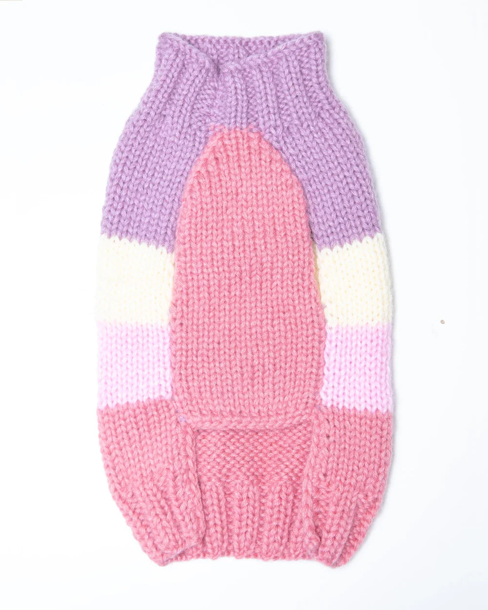 Pink Embroidered Handknit Pet Sweater