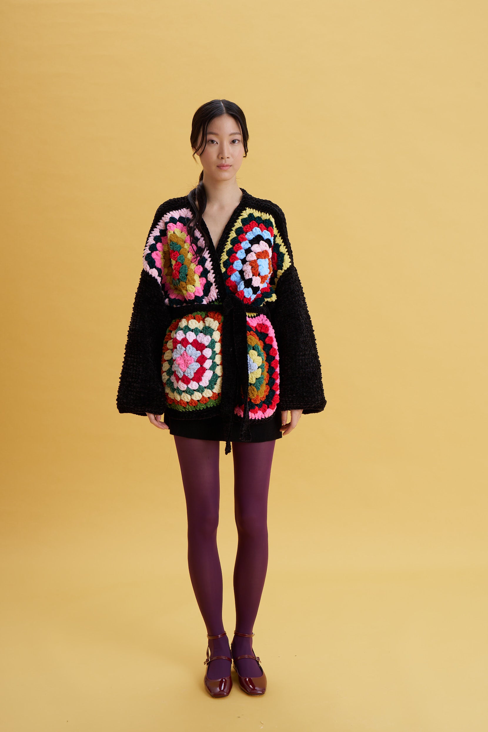 Velvet Granny Square Cardigan