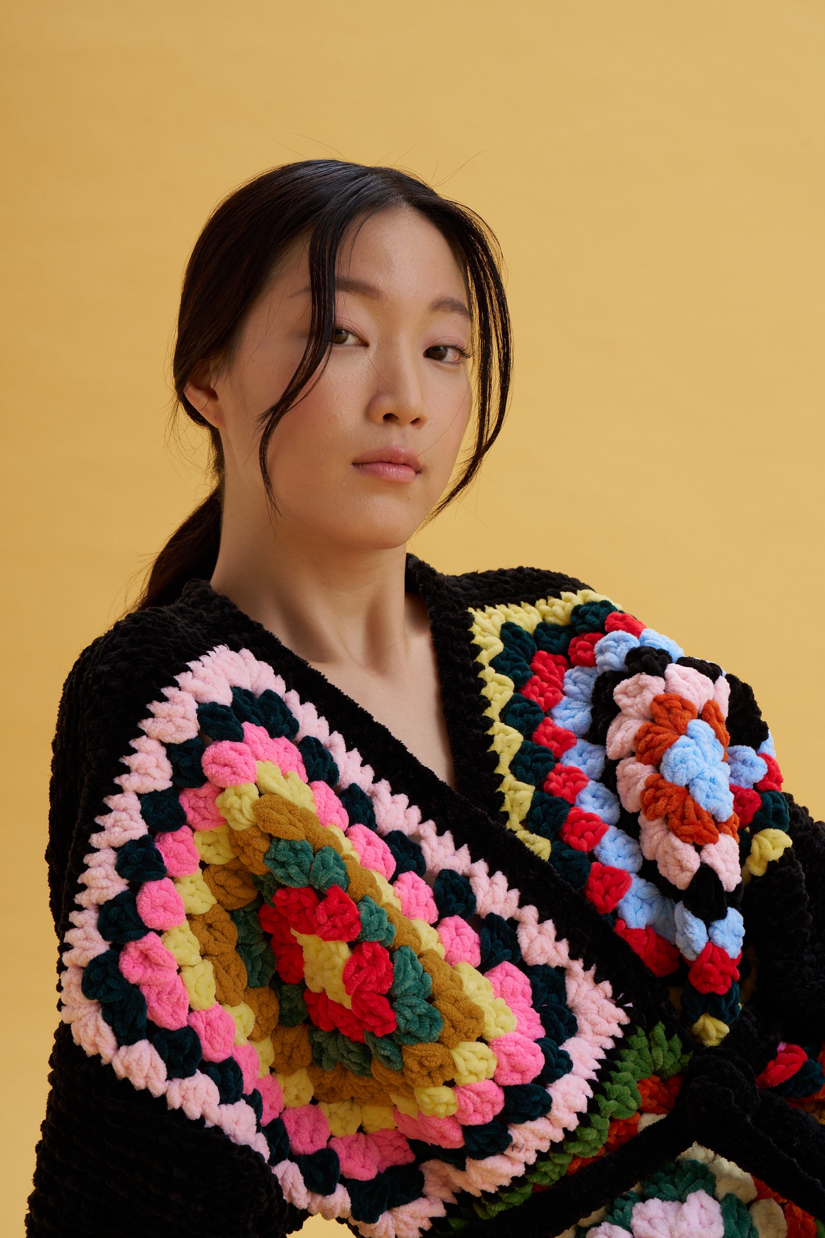 Velvet Granny Square Cardigan