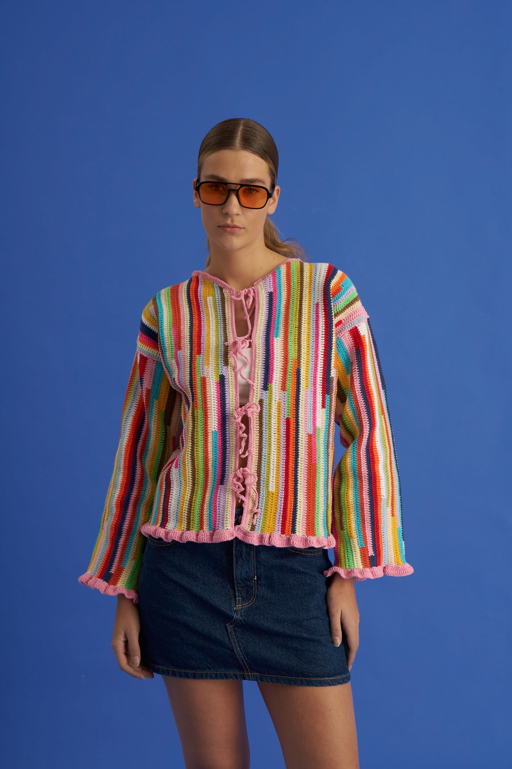 No Waste Colorful Crochet Cardigan