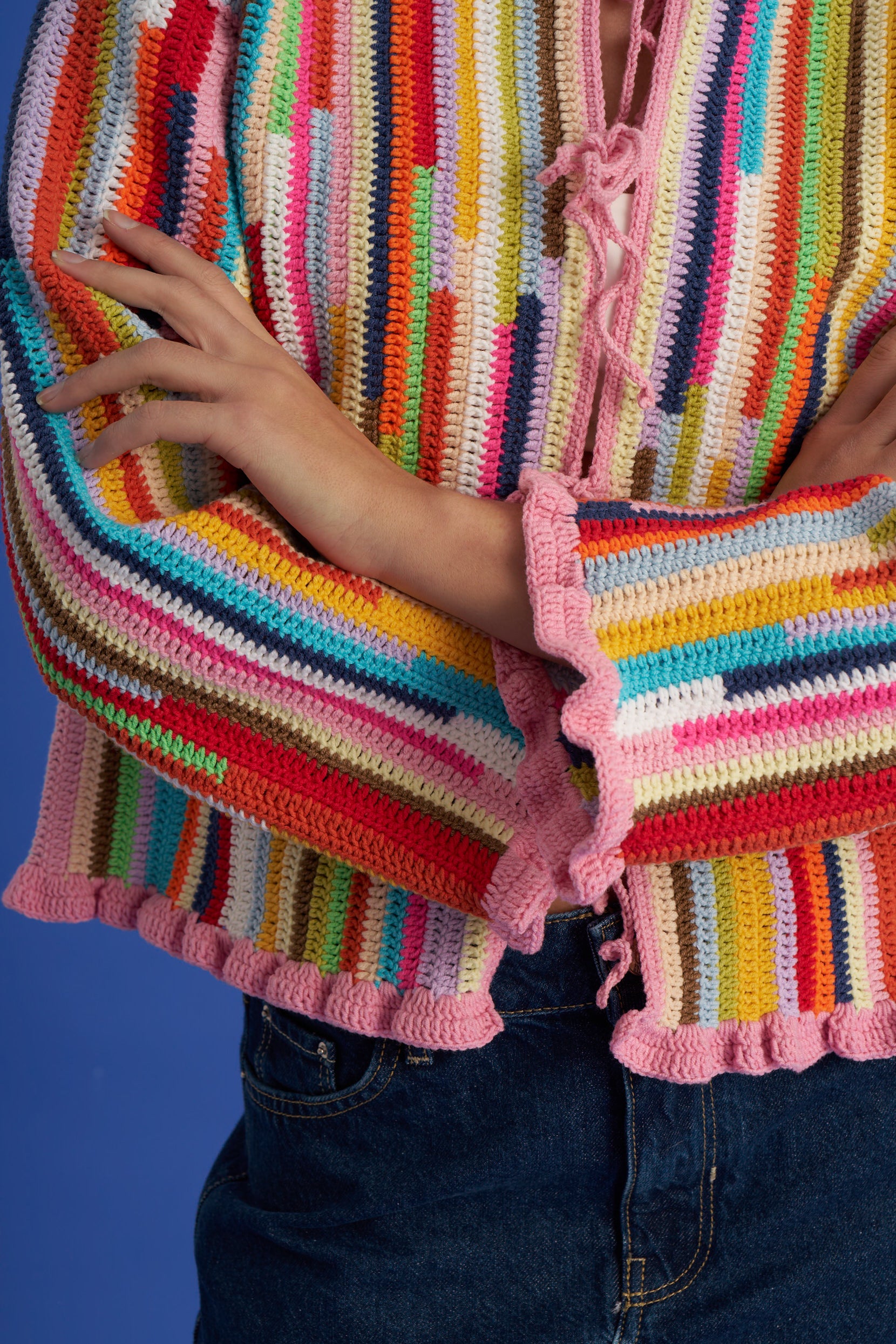 No Waste Colorful Crochet Cardigan