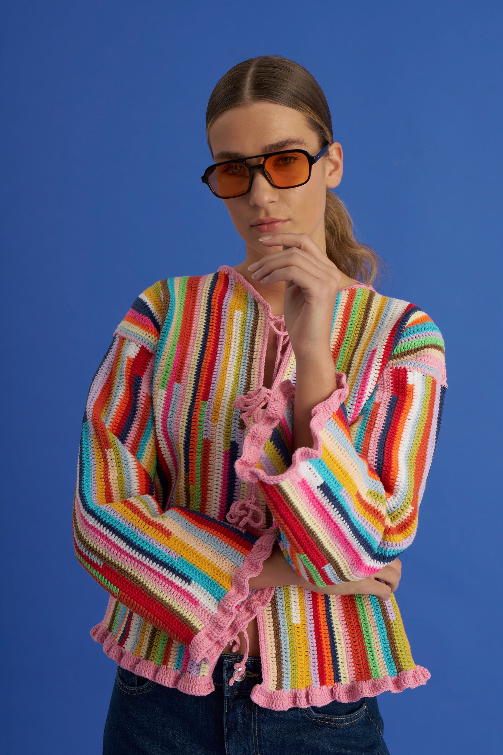 No Waste Colorful Crochet Cardigan