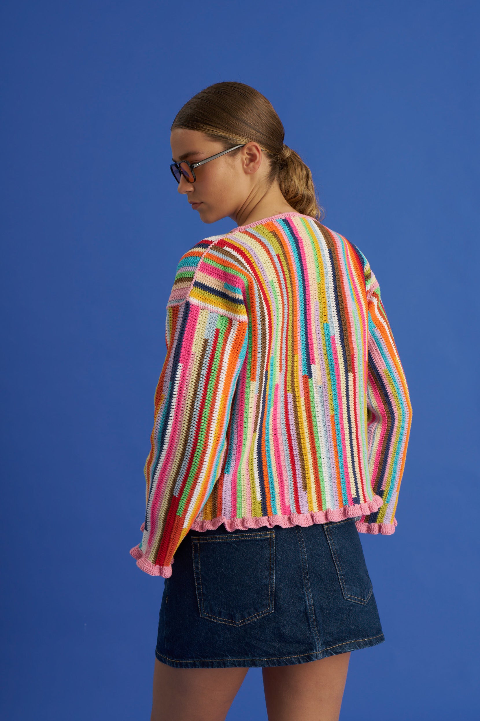 No Waste Colorful Crochet Cardigan