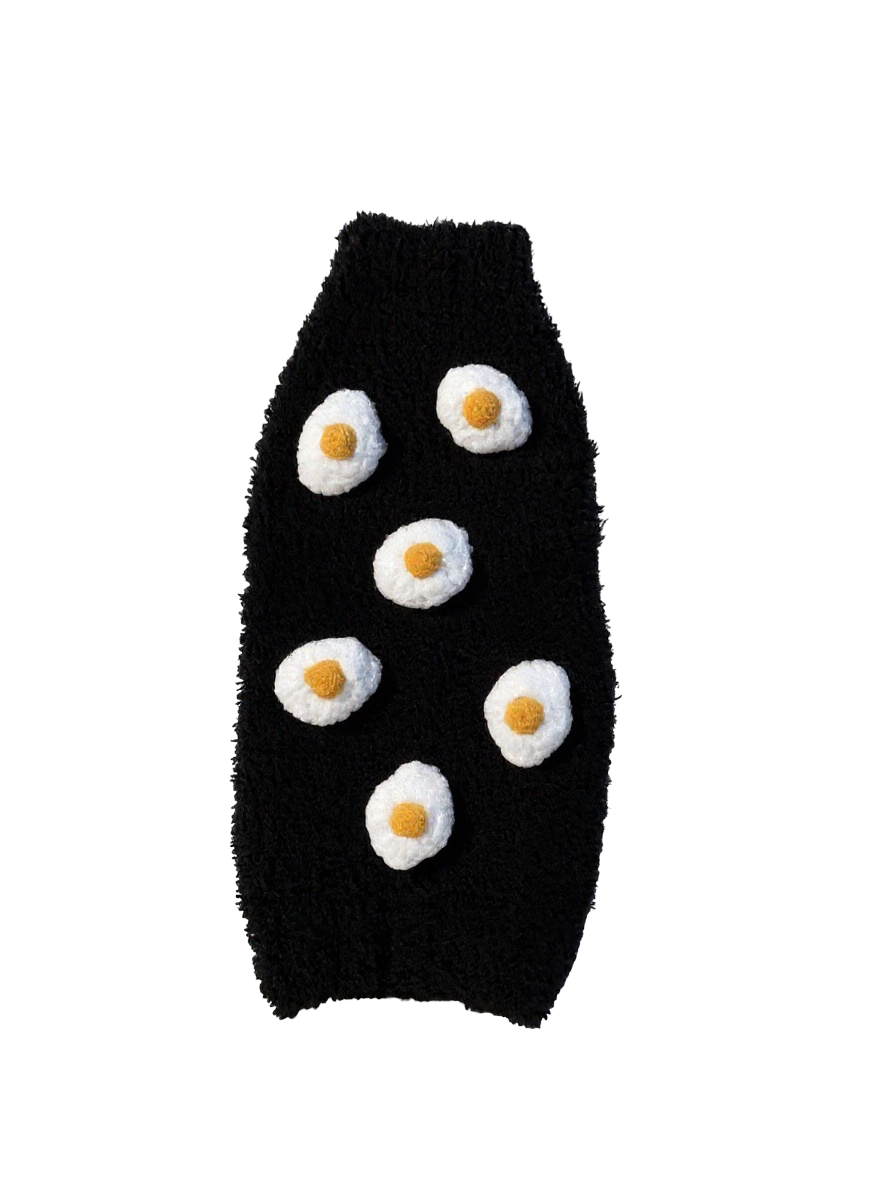 EGG FUZZY HANDKNIT PET SWEATER